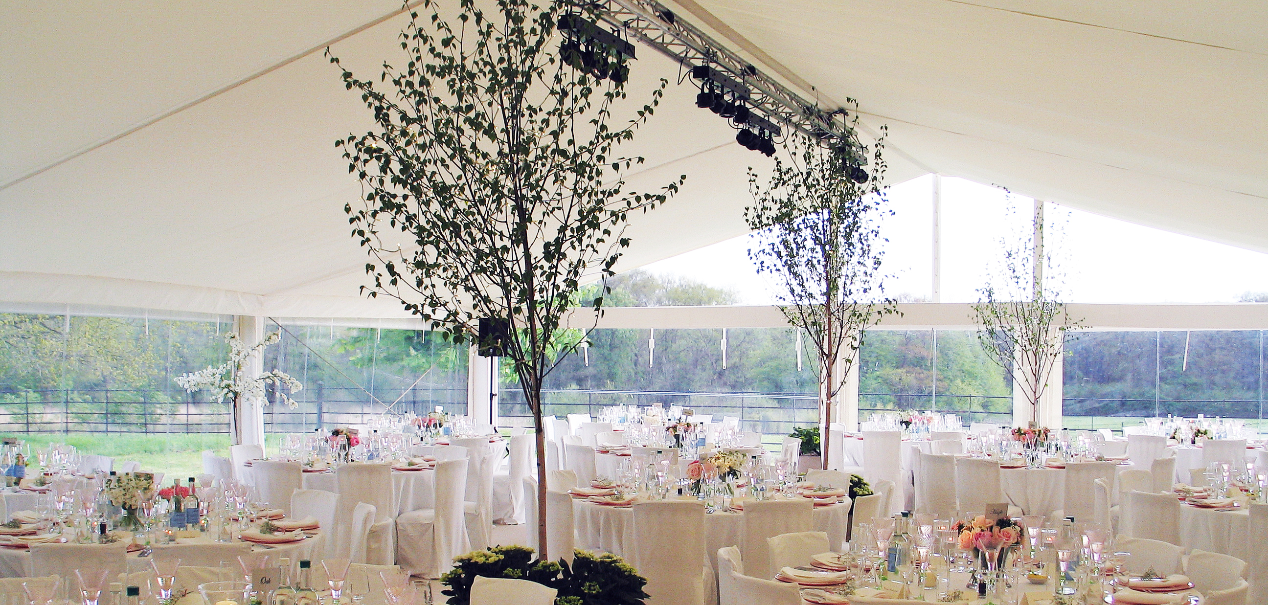 Pitched Ivory Wedding Marquee Lining 
